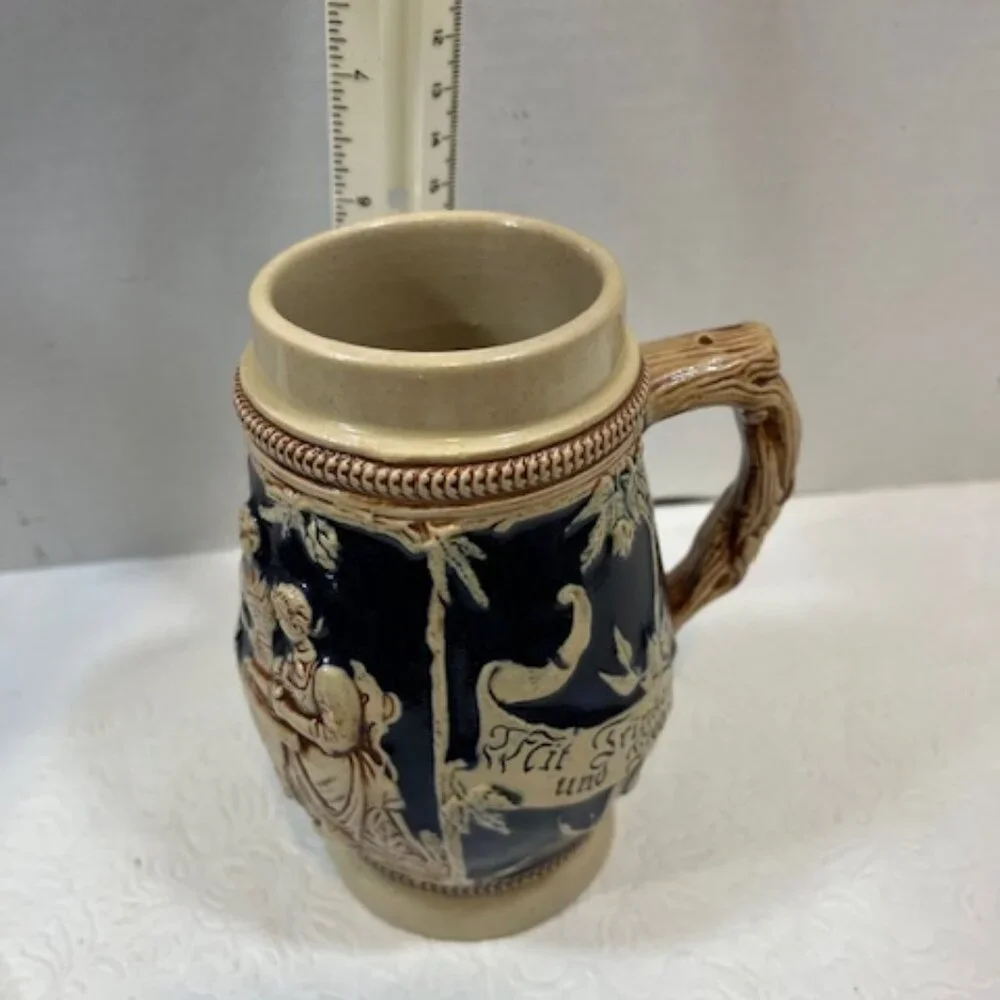 VTG Old Castle German Beer Stein Mug Hand Painted Collectible Decor 6.5